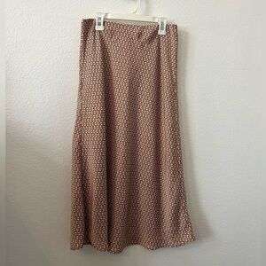 Elegant Brown Patterned Slip Skirt